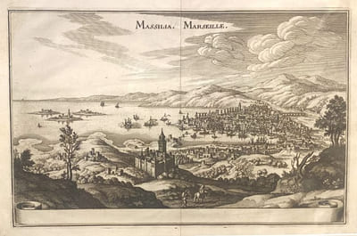 Marseille (vue cavalière) de Mérian.