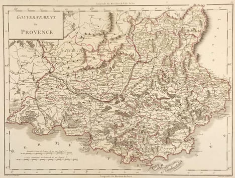 Gouvernement de Provence, gravure de Tardieu.. CARTE - PROVENCE - Gouvernement