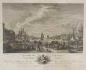 Le port de Marseille, vu de la Fausse-braye de la Citadelle, à trois toises d'élevation, gravé par Le Gouaz.. GRAVURE - MARSEILLE - Fausse Braye - ...