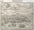 Marseille, de l'ouvrage de Sébastien Munster (1552).. GRAVURE - MARSEILLE - Deuxième vue (connue) de Marseille