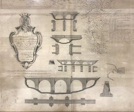 Carte du cours du canal de Provence dédiée à monsieur d'Albert… d'après Floquet.. CARTE - PROVENCE - Canal de Provence