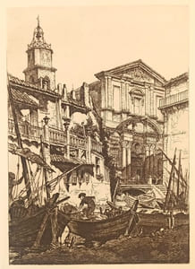Eglise de la Madeleine à Martigues, eau-forte de Maurice Robert.