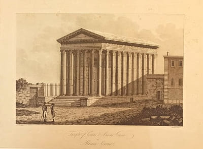 Nimes, Maison carrée, lithographie d'Apostool.