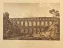 Pont du Gard, lithographie de S. Allan.. GRAVURE - LANGUEDOC - Pont du Gard -  Allan