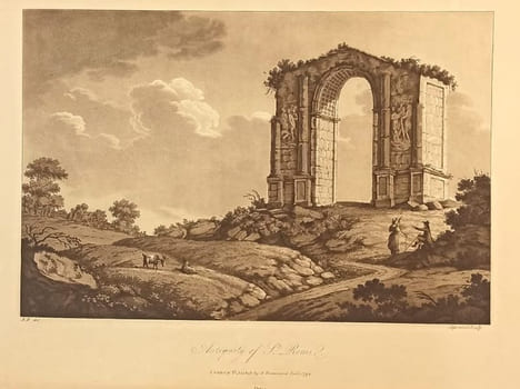 Antiquité Saint Rémy, lithographie de Apostool.. GRAVURE - PROVENCE - Antiquité St Rémy de Provence Antiquité St Rémy de Provence