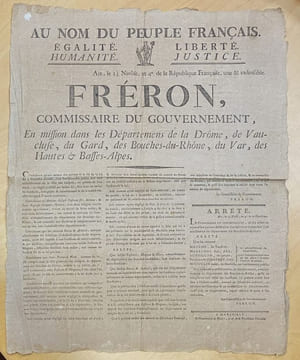 Fréron, commissaire du gouvernement, en mission dans les départements de la Drôme, de Vaucluse, du Gard, des Bouches-du-Rhône, Var, des Hautes & ...