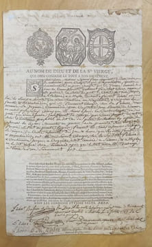 (Contrat d'assurance maritime marseillais). CONNAISSEMENT XVIII° MARSEILLE