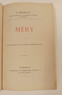 Méry. Souvenirs d'un vieux marseillais.