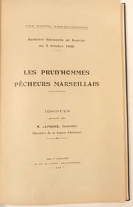 Les prud'hommes pêcheurs marseillais. Audience sonnelle de rentrée du 8 octobre 1938.