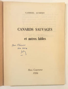 Canards sauvages et autres fables.. AUDISIO Gabriel.