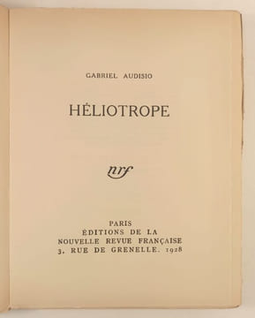 Héliotrope.. AUDISIO Gabriel.