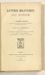 Lettres militaires du Siège.