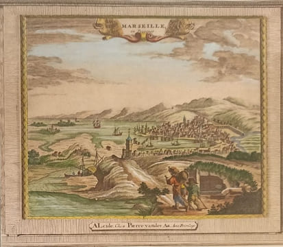 Marseille, en Provence, gravure de VAN DER Aa.. GRAVURE - MARSEILLE - Vue générale