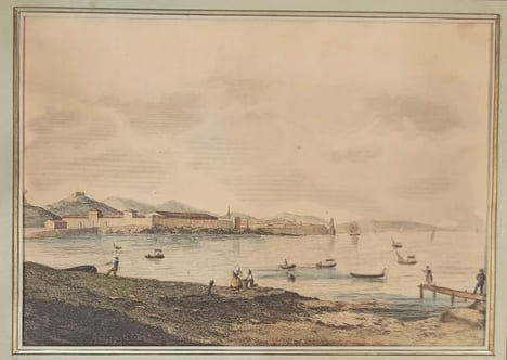 Le Lazaret à Marseille, gravure d'Alphonse Nègre.. GRAVURE - MARSEILLE - Le Lazaret - Nègre