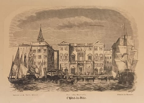 L'Hôtel de Ville (Marseille). GRAVURE - MARSEILLE - Hôtel de Ville - Boudin