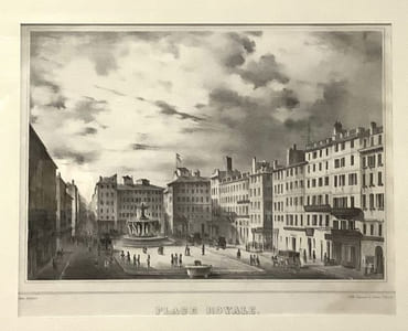 Vue de la place Royale, lithographie de Canquoin et Simon