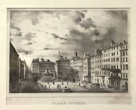 Vue de la place Royale, lithographie de Canquoin et Simon. GRAVURE - MARSEILLE - Vue de la place Royale.
