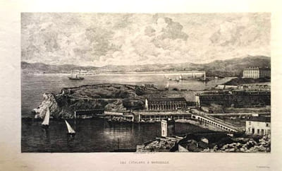 Les Catalans à Marseille, eau-forte de Lucien Gautier.