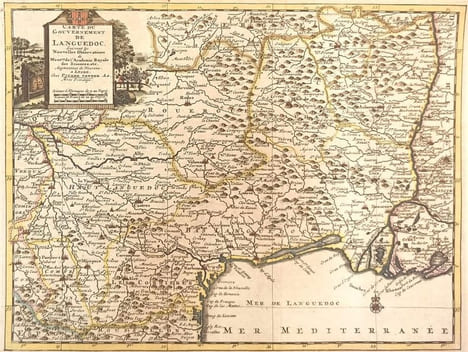 Carte du gouvernement de Languedoc suivant les nouvelles observations de Messieurs de l'Académie Royale des Sciences, etc. .. CARTE - LANGUEDOC - ...