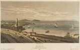 Marseille, vue prise de l'Hôtel de la Tour, lithographie de Becquet.. GRAVURE - MARSEILLE - Vue prise Hôtel de la Tour - Becquet