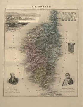 Ile et département de la Corse, carte dessinée par A. M. Perrot et J. Aupick.. CARTE - CORSE - Ile et département