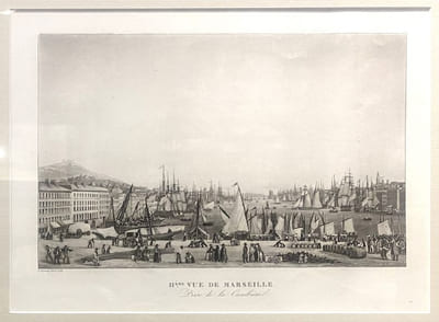 2 ème vue de Marseille, prise de la Canebière, lithographie de Garneray.
