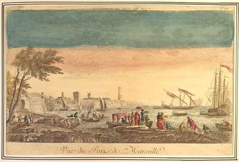 Vue du Port de Marseille. GRAVURE - MARSEILLE - Vue d'Optique