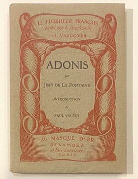 Adonis. Introduction par Paul Valéry.. (VALERY) LA FONTAINE