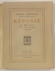 Réponse ai Discours de M. Paul Valéry (16 juin 1927);