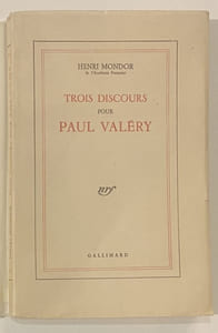 Trois discours pour Paul Valéry.