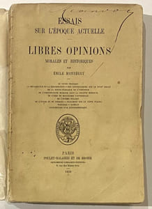 Essais sur l'époque actuelle morales et historiques.