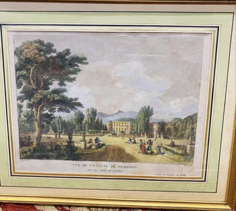 Vue du Chateau de Gémenos avec une partie de son parc de Meunier gravée par Née .