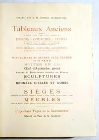 Catalogue des objets d'art et d'ameublement du XVIIIè siècle : tableaux anciens, dessins, gravures, porcelaines, sculptures, tapis… composant la collection de G. Blumenthal…