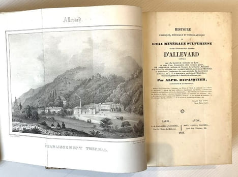 Histoire chimique, médicale et topographique de l'eau minérale sulfureuse et de l'établissement thermal d'Allevard (Isère).. DUPASQUIER (Alph.).