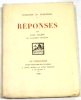 Réponses. 3ème volume de la Guirlande du Pigeonnier.. VALERY Réponses. (Paul).