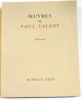 Oeuvres. Discours. VALERY Oeuvres. (Paul).