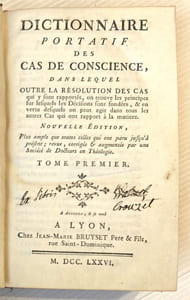 Dictionnaire portatif des cas de Conscience