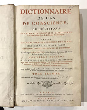 Dictionnaire de cas de conscience ou décisions des plus considérables difficultés touchant la morale & la discipline ecclésiastique: tirées de ...