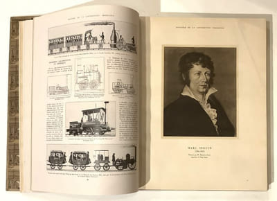 Histoire de la locomotion terrestre. Vol I: Les chemins de fer; vol II: la locomotion naturelle- l'attelage- la voiture- le cyclisme- la locomotion mécanique-