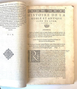 Mémoires de l'histoire de Lyon. Avec une table des choses mémorables contenues dans ce présent livre.