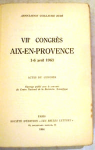 VII ème congrès Aix-en-Provence, 1-6 avril 1963. Actes du congrès.