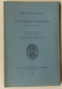 Etat de l'Université d'Avignon en 1789.. LAVAL (Victorin).