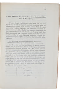 Lichtsgeschwindigkeit und Statik des Gravitationsfeldes (&) Zur Theorie des statischen Gravitationsfeldes"