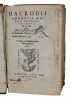 In Somnium Scipionis, Lib. II. Saturnaliorum, Lib. VII.. "MACROBIUS, AURELIUS THEODOSIUS.  - WITH WORLD-MAP.