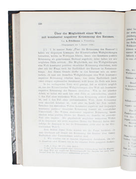 Über die Krümmung des Raumes. + Über die Möglichkeit einer Welt mit konstanter negativer Krümmung des Raumes. + (Einstein's two remarks to the first ...
