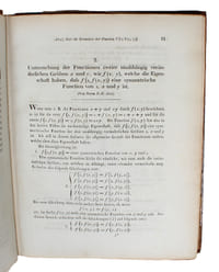 (7 papers in ""Crelle's Journal"":) 1. Untersuchung der Functionen zweier unabhängig veränderlichen Grössen x und y, wie f(x,y), welche die Eigenschaft haben, dass f(z, f(x,y)) eine symmetrische Function von z,x und y ist. - 2. Beweis der Unmöglichkeit ...