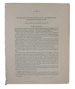 Spectroscopic Observations of the Sun.- No. II. Received November 19,- Read November 19 and 26, 1868. (With additional notes Nov. 26, April 9, 1869, Oct. 10, 1869).