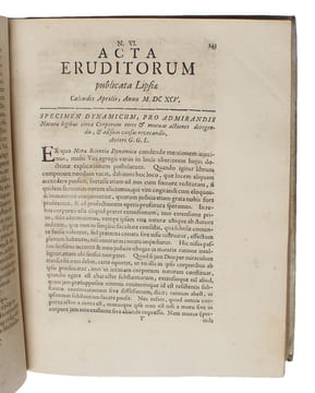 Specimen Dynamicum (+) Notatiuncula Constructiones Lineae in qua Sacoma aequilibrium cum pondere moto faciens incedere debet. Et quaedam de ...