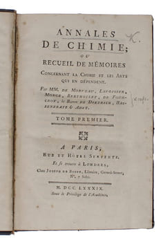 Mémoire Sur la Combustion du Fer. (Etc. etc. etc.). - [THE LAVOISIERIAN REVOLUTION IN CHEMISTRY]. "LAVOISIER, ANTOINE-LAURENT, ET AL.