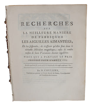 Recherches sur la meilleure Manière de fabriquer les Aiguilles Aimantées, de les suspendre, de s'assurer quelles sont dans le véritable Méridian ...